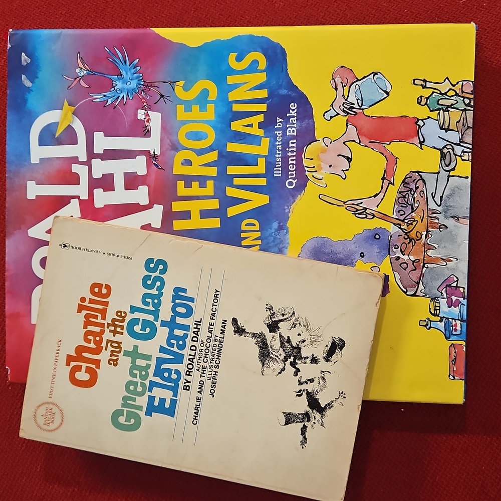 Roald Dahl 2 Book Set Heroes And Villains Charlie And The Glasd Elevator